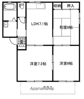 ベルソー2番館【102号室】の間取り