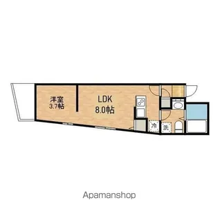 QUADOR高取【107号室】の間取り