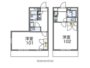 レオパレスパークライフ【107号室】の間取り