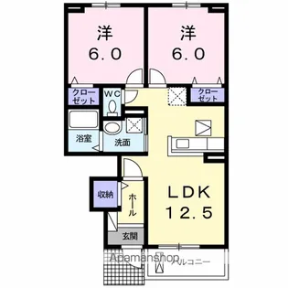 アンジュールB【1階】の間取り
