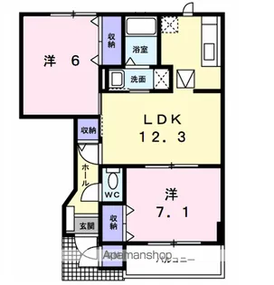 ア・ラ・モード エムⅡ【1階】の間取り