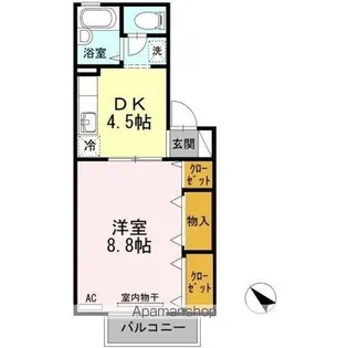 フロラシオン川内 Ⅱ棟【II205号室】の間取り