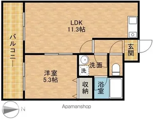 サウスコート【4階】の間取り