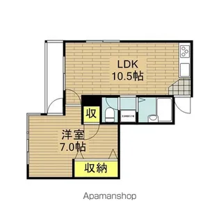 パールナッツ【6C号室】の間取り