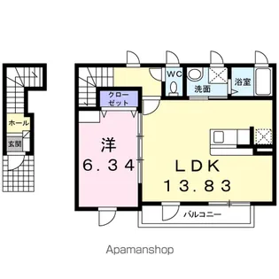 ヴィラ チェリーブロッサム【2階】の間取り