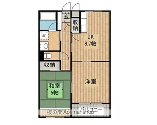 橋市マンション夕顔瀬B【110号室】の間取り