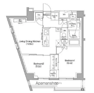 ザ・パークハビオ神泉【2階】の間取り