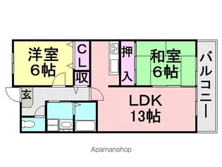 ツイン武庫川【W303号室】の間取り
