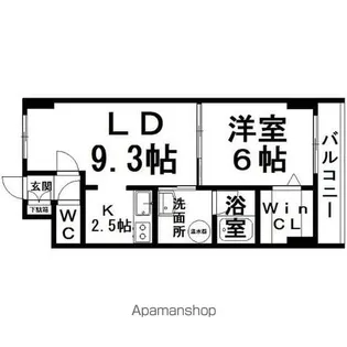 1LDKの間取り画像