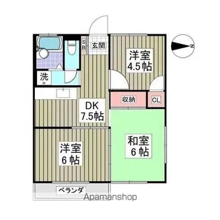 下佐野第2コーポ【2階】の間取り
