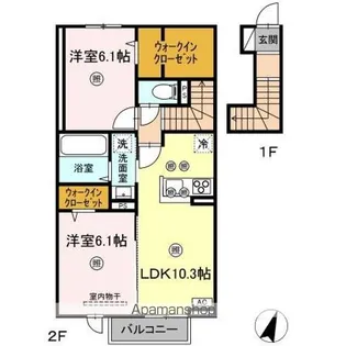 アン ソレイユ【2階】の間取り
