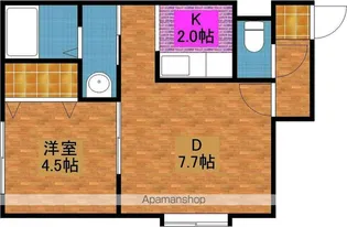 ドライエポック東野幌【206号室】の間取り