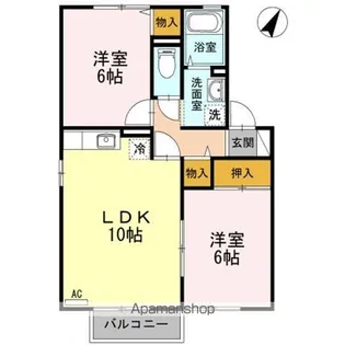 ヴィラフローラⅡ【2階】の間取り