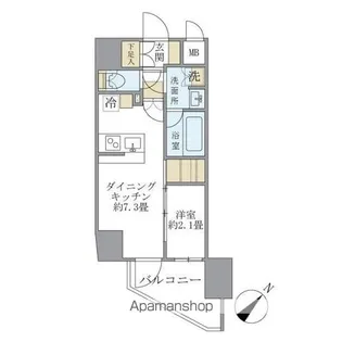 アジールコート町屋【13階】の間取り