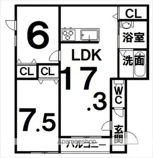 BERGイースト【3階】の間取り