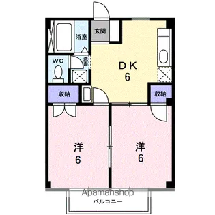 サンハイツ三潴【2階】の間取り