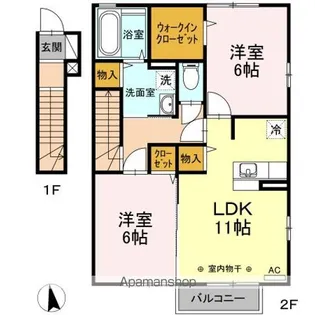 ステラハウス B【2階】の間取り