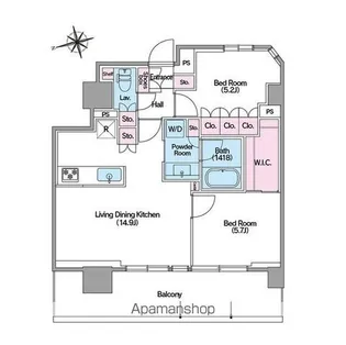 コンフォリア東新宿ステーションフロント【11階】の間取り
