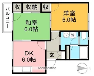 ラフォーレ・アパートF棟【2階】の間取り