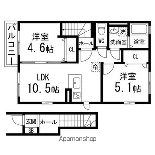 ヴィラ・ラフィネR【205号室】の間取り