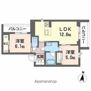 ノルディア野田【2階】の間取り