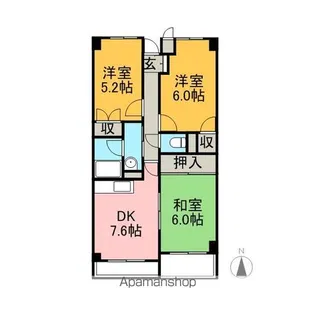 アピタシオンA【1階】の間取り