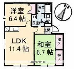 フレグランス幸之江 Ⅱ棟【1階】の間取り