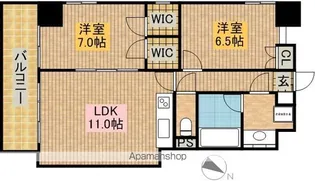 ランドハウス泉【10階】の間取り