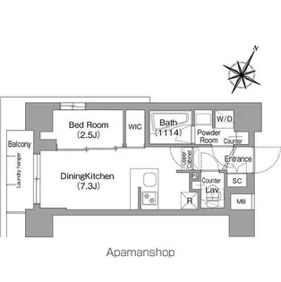 東京都中野区本町6丁目【マンション】の間取り