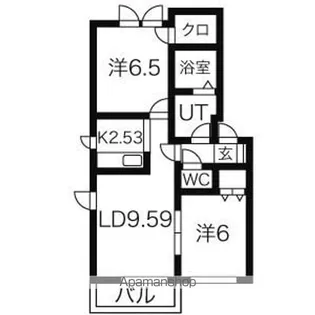 LUMINOUS ooasa (ルミナス大麻)【3階】の間取り