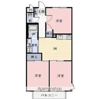SURPLUS THREEハイツ緑ケ丘【1階】の間取り