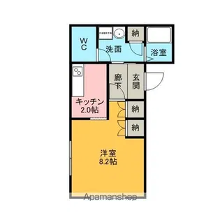 アクアス今江【102号室】の間取り
