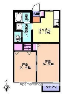 レジデンス七ツ沢A【2階】の間取り