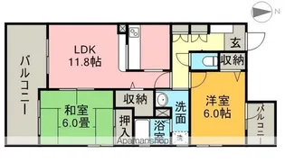 シティーガーデン善進本町【3階】の間取り