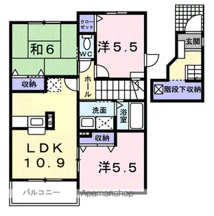 岐阜県岐阜市芥見大船2丁目【アパート】の間取り