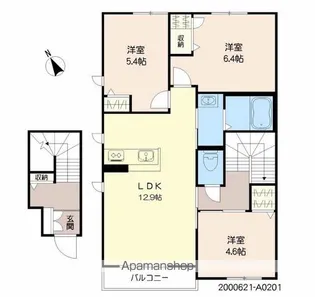 パストラル久留米 A棟【2階】の間取り