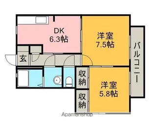 シャーメゾンMB.庄内【2階】の間取り