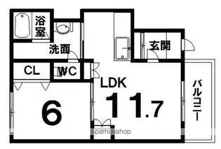 KOUNANSOU【102号室】の間取り