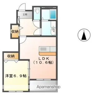 サンシャイン稲里 北棟【1階】の間取り