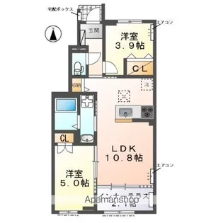 (仮称) 野田市七光台A棟アパート【1階】の間取り