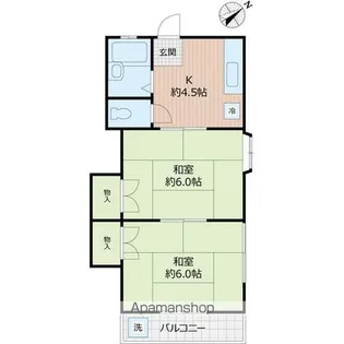コーポラスシカマ【2階】の間取り