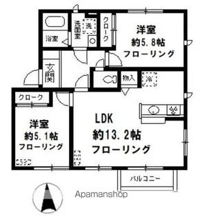 ノースソシア【2階】の間取り