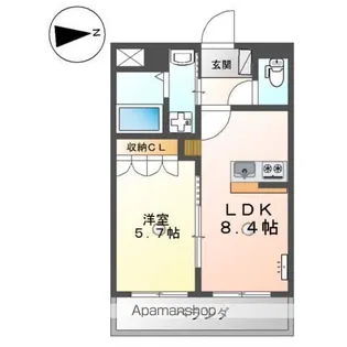 サンパレス【2階】の間取り