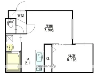 ESTOR NANGO【405号室】の間取り