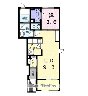 スリジエ リアン セカンド A【1階】の間取り