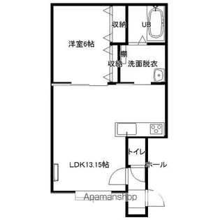 マリオット新釧路【2階】の間取り