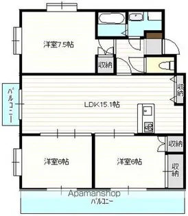 スカイビュー高須台【3階】の間取り