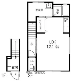 アビタシオン園町【A201号室】の間取り