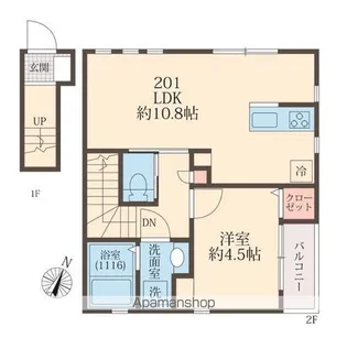 AN’S COURT天台【2階】の間取り