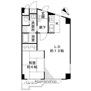 日興初台スカイマンション【6階】の間取り